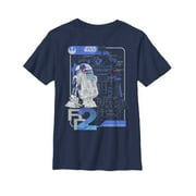 Boy's Star Wars The Last Jedi R2-D2 Schematics Graphic Tee Navy Blue Large